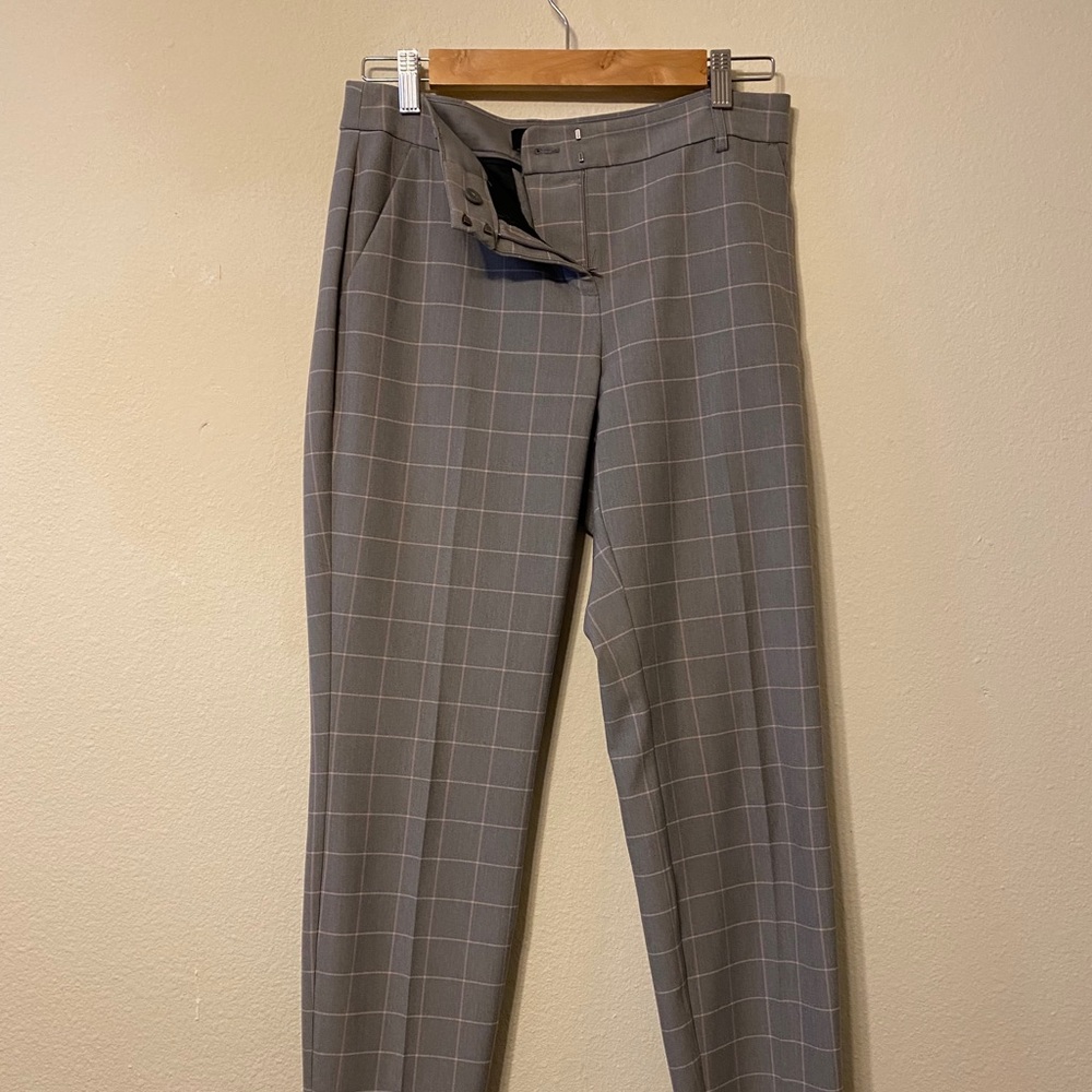 Pink crop pinstripe pants